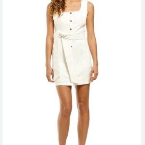 White denim classy dress